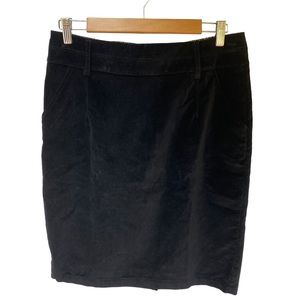 Boden Black Velvet Fully Lined Pencil Skirt Size 12 Excellent Condition